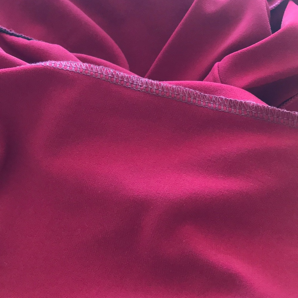 Burgundy red halter wrap dress with ruching - Picture 5 of 5